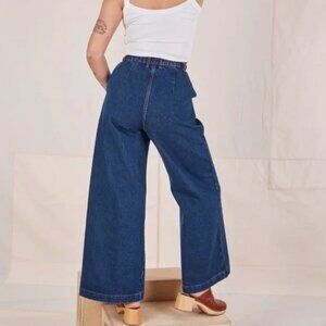 Big Bud Press Wide Leg Denim Trousers Large Dark Indigo